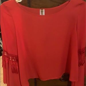 Red boutique blouse